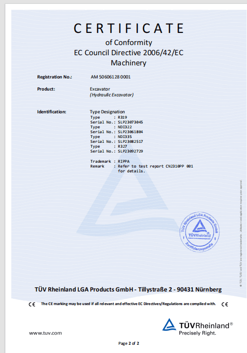 CE- und TÜV-Zertifikat