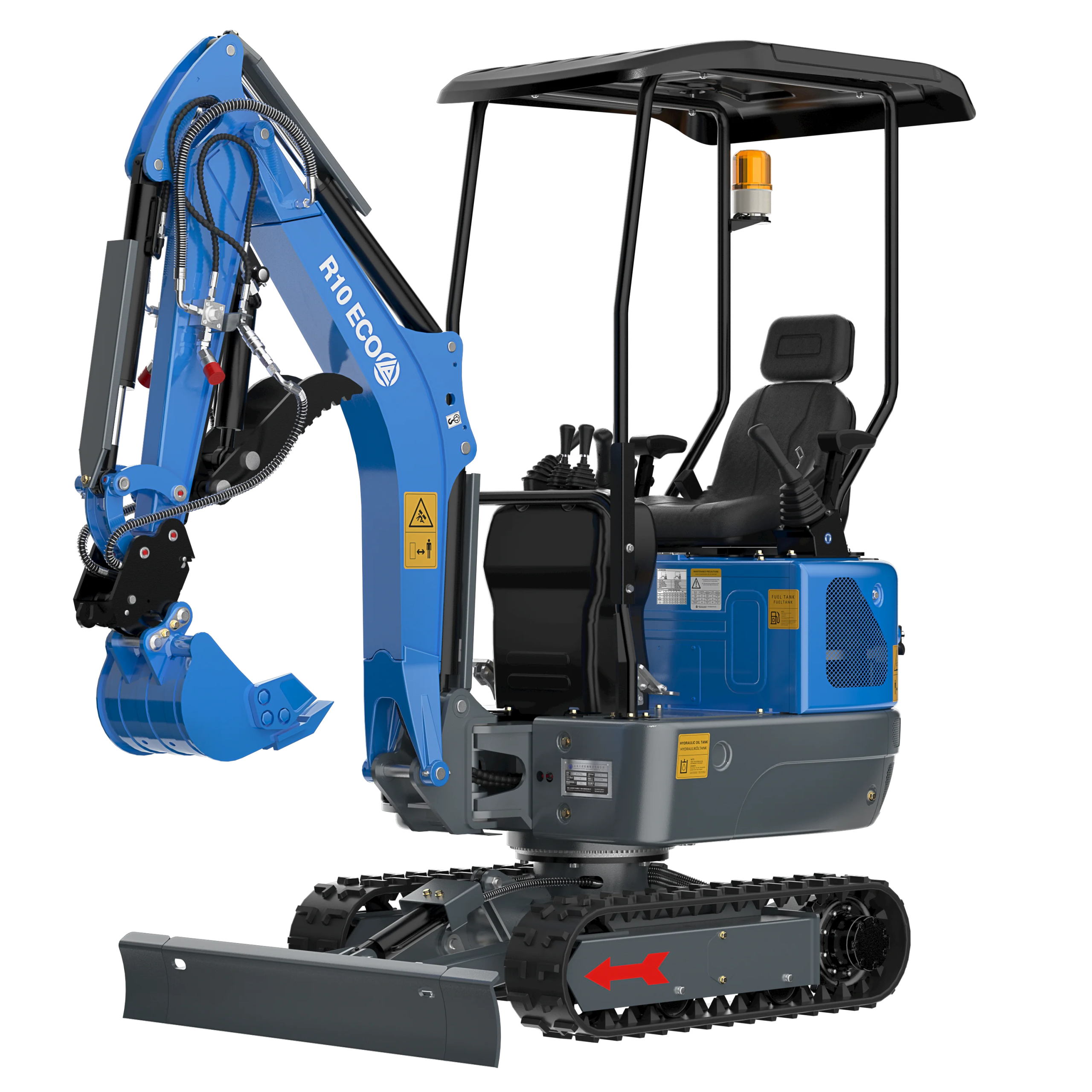 R10 ECO Minibagger Frontansicht